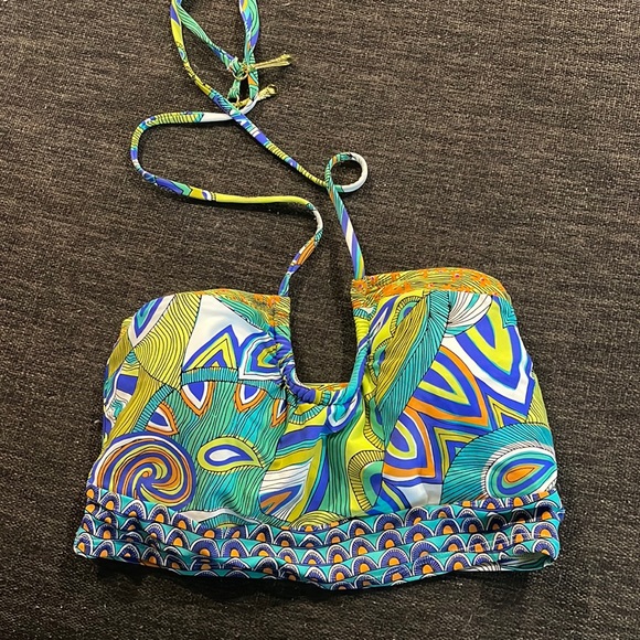 Lot of 2 Trina Turk Halter padded Bikini Halter String tops size 10 12 - Picture 5 of 11